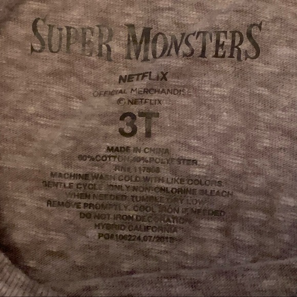 Netflix Super Monster 3T soft short sleeve t-shirt - Picture 3 of 3